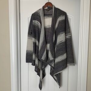 Tommy Bahama Wool Mohair Sweater Open Knit Cardigan Gray Striped Women’s‎ Large